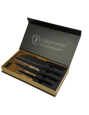 Set con coltelli da cucina e tagliere SCX.design K04