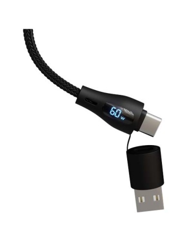 Cavo di ricarica rapida 5 in 1 in PET riciclato da 60 W con display SCX.design C51
