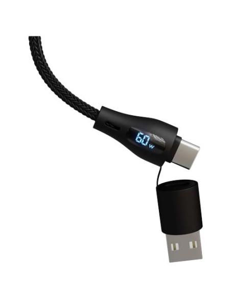 Cavo di ricarica rapida 5 in 1 in PET riciclato da 60 W con display SCX.design C51