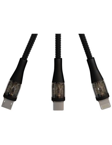 Cavo di ricarica rapida 5 in 1 in PET riciclato da 60 W con display SCX.design C51