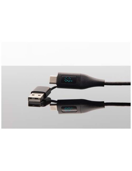 Cavo di ricarica rapida 5 in 1 in PET riciclato da 60 W con display SCX.design C51