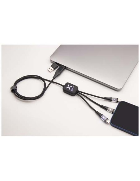 Cavo di ricarica rapida 5 in 1 in PET riciclato da 60 W con display SCX.design C51