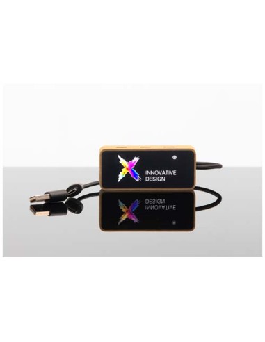 Hub USB 8 in 1 in legno con doppio ingresso e 6 porte SCX.design H21