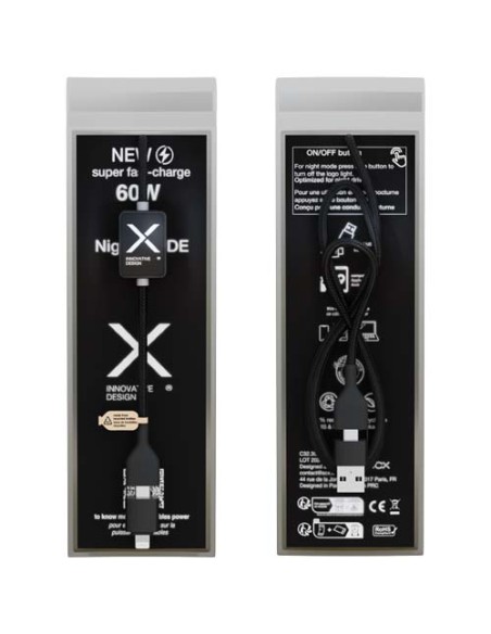 Cavo di ricarica con interruttore e logo luminoso da 60 W SCX.design C32
