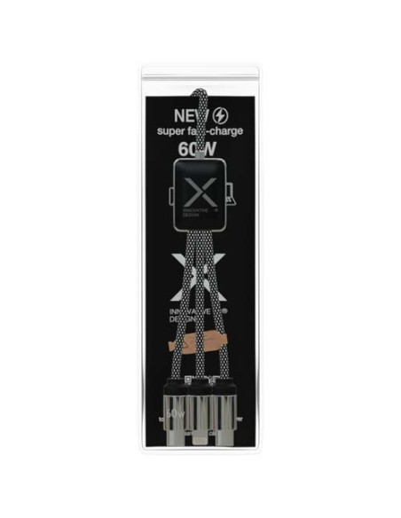 Cavo di ricarica di Tipo-C con doppio logo luminoso da 60 W SCX.design C33 