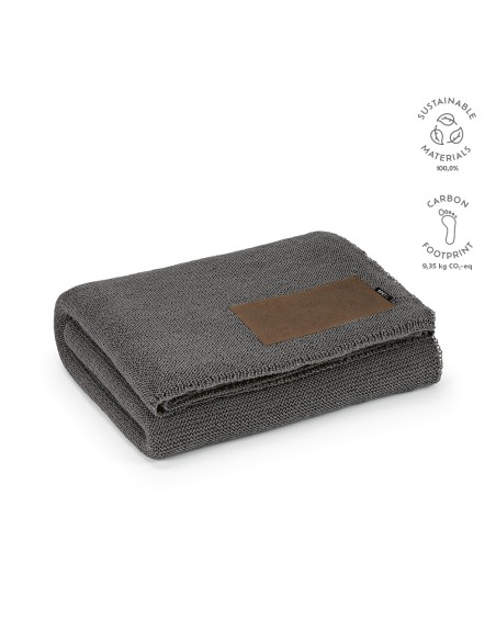 Coperta Mondrian in rPET e misto lana. Patch personalizzabile