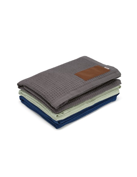 Coperta Giotto in cotone riciclato 200gsm. Patch personalizzabile