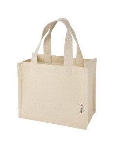Tote bag mini a soffietto in cotone riciclato certificato GRS da 220 g/m² Odessa - 9L