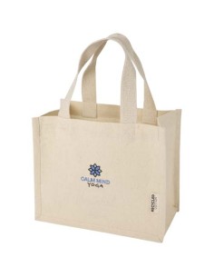 Tote bag mini a soffietto in cotone riciclato certificato GRS da 220 g/m² Odessa - 9L
