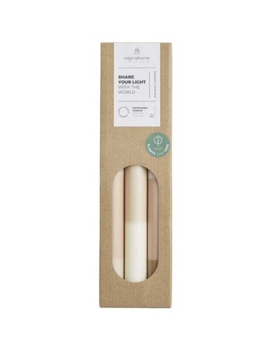 Set di 3 candele con effetto roccia calcarea stratificata Originalhome