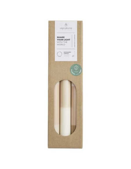 Set di 3 candele con effetto roccia calcarea stratificata Originalhome