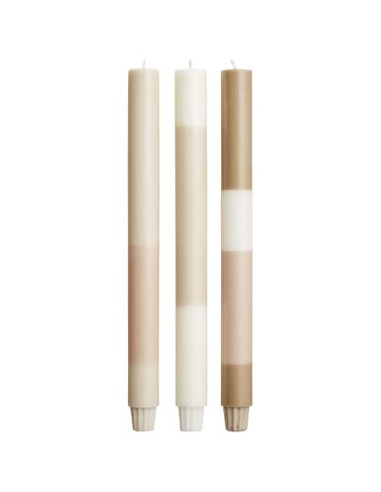 Set di 3 candele con effetto roccia calcarea stratificata Originalhome