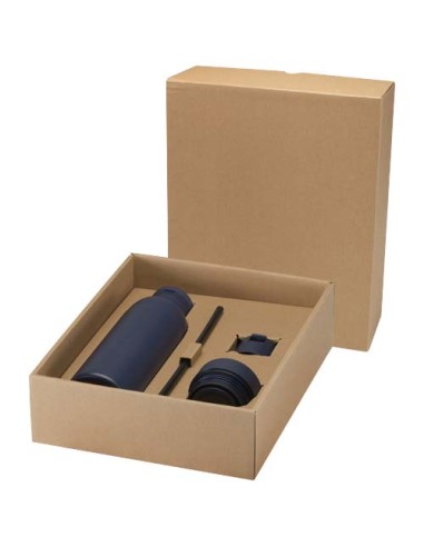 Borraccia in acciaio inossidabile riciclato certificato RCS a doppia parete da 650 ml con set di coperchi da 3 pezzi Illuminate