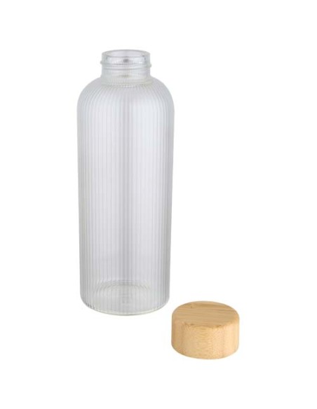 Borraccia a parete singola in vetro borosilicato con coperchio in bambù da 650 ml Mirage