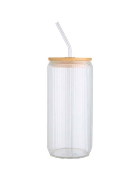 Contenitore a parete singola in vetro borosilicato con coperchio in bambù da 500 ml Mirage