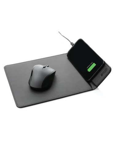 Tappetino mouse con ricarica wireless 10W in PU riciclato