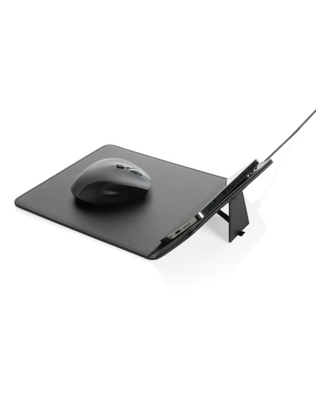 Tappetino mouse con ricarica wireless 10W in PU riciclato