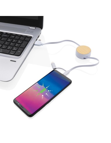 Cavo retrattile Ontario 6 in 1 in plastica riciclata RCS