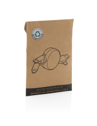 Cavo retrattile Ontario 6 in 1 in plastica riciclata RCS