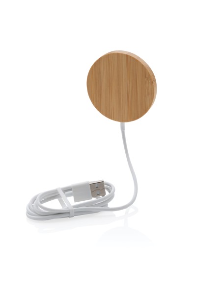 Ricaricatore wireless magnetico 10W in bambù