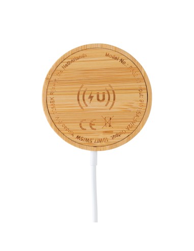 Ricaricatore wireless magnetico 10W in bambù