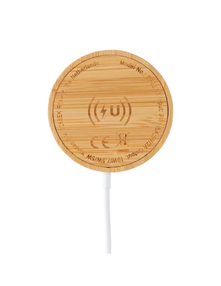 Ricaricatore wireless magnetico 10W in bambù