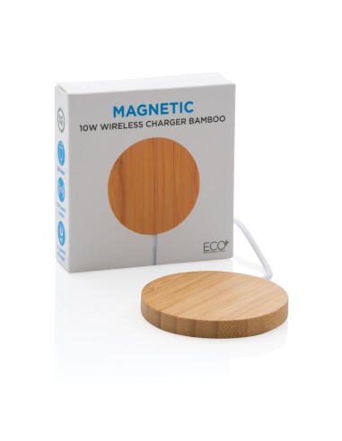 Ricaricatore wireless magnetico 10W in bambù