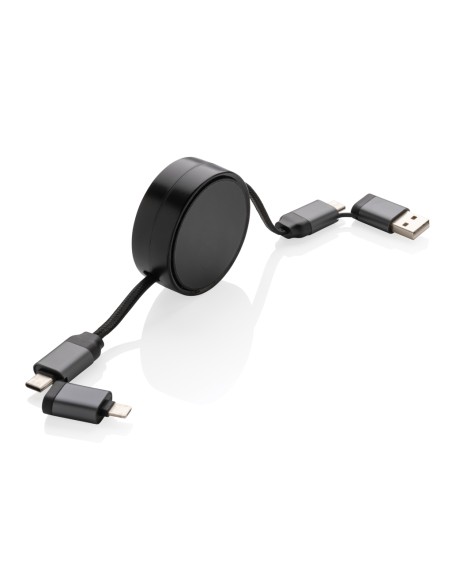 Cavo retrattile 6in1 60W in alluminio riciclato Terra RCS