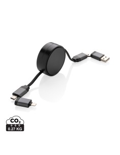 Cavo retrattile 6in1 60W in alluminio riciclato Terra RCS