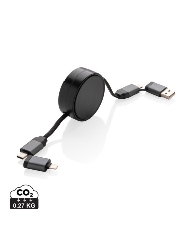 Cavo retrattile 6in1 60W in alluminio riciclato Terra RCS