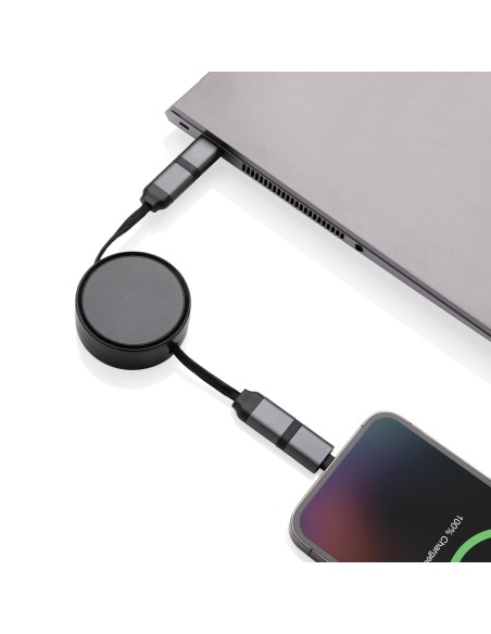 Cavo retrattile 6in1 60W in alluminio riciclato Terra RCS