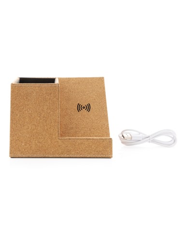Porta penne in sughero e caricatore wireless 5W
