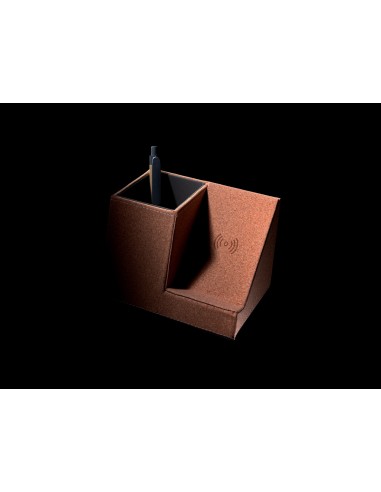 Porta penne in sughero e caricatore wireless 5W