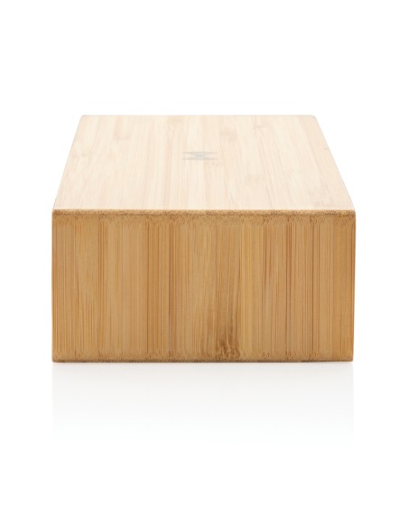 Orologio sveglia in bambù con caricatore wireless 5W