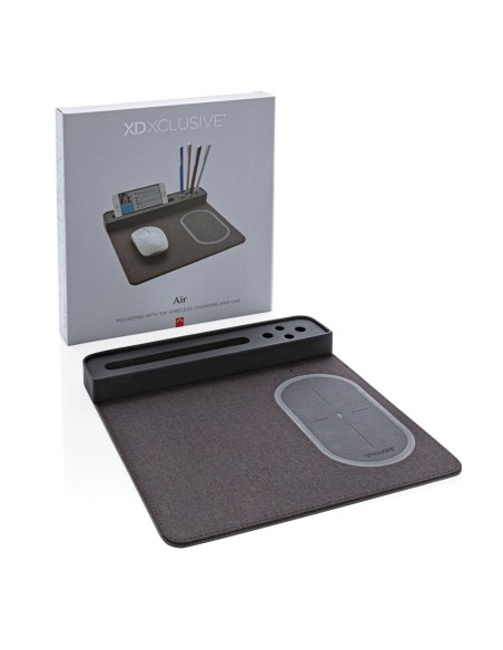 Tappetino mouse Air con ricarica wireless 5W e USB