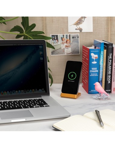 Supporto ricarica wireless 5W in bambù