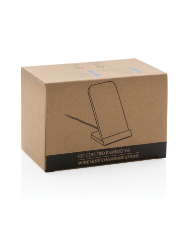 Supporto ricarica wireless 5W in bambù
