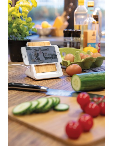 Supporto con ricarica 10W Ontario in plastica riciclata RCS