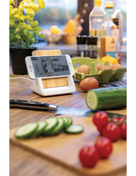 Supporto con ricarica 10W Ontario in plastica riciclata RCS