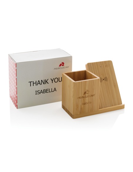 Caricatore wireless 10W Calgary in bambù