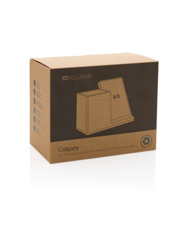 Caricatore wireless 10W Calgary in bambù