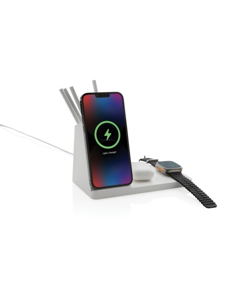Caricatore wireless 3 in 1 Ontario in plastica riciclata RCS