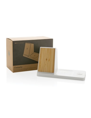 Caricatore wireless 3 in 1 Ontario in plastica riciclata RCS