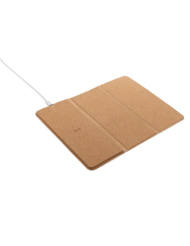 Tappetino mouse e caricatore wireless 10W in sughero