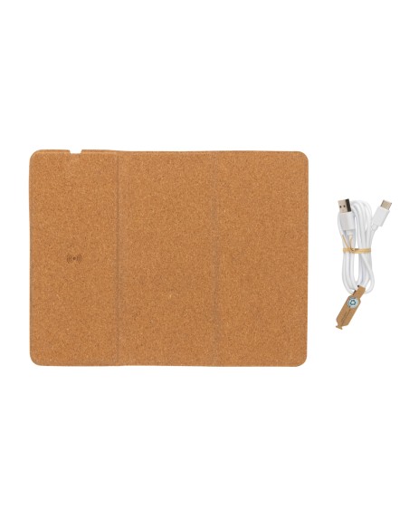 Tappetino mouse e caricatore wireless 10W in sughero