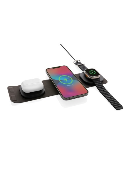 Caricatore wireless 15W 3 in 1 Swiss Peak in rPlastica