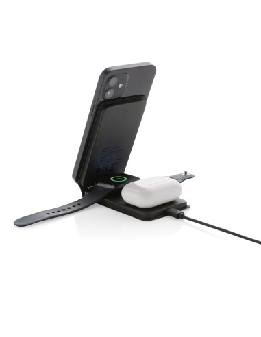 Caricatore wireless 3 in 1 15W Swiss Peak in rPlastica