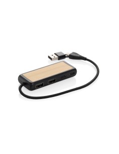 Hub USB doppio input Link in plastica e bambù riciclati