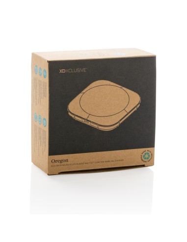Caricatore wireless 10W Oregon in plastica riciclata RCS
