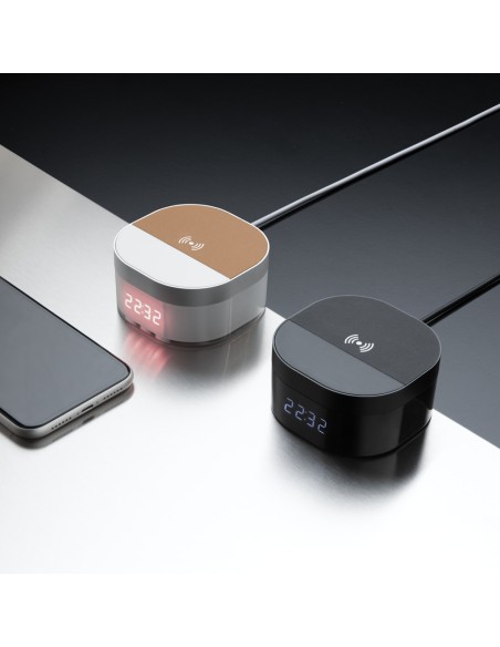Orologio digitale con ricarica wireless 5W Aria